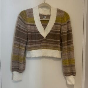 Sunday Best / Aritzia Cropped Fuzzy V-Neck Sweater